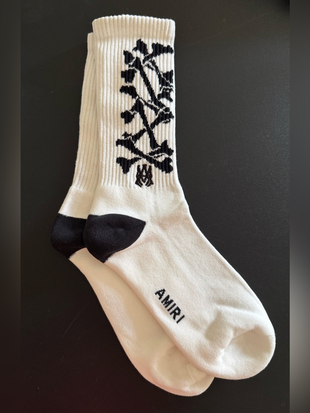 AMIRI STACKED BONES LOGO Socks 43-44 (size 10-11) New